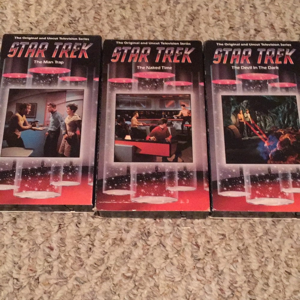 Vintage set of three Star Trek VHS